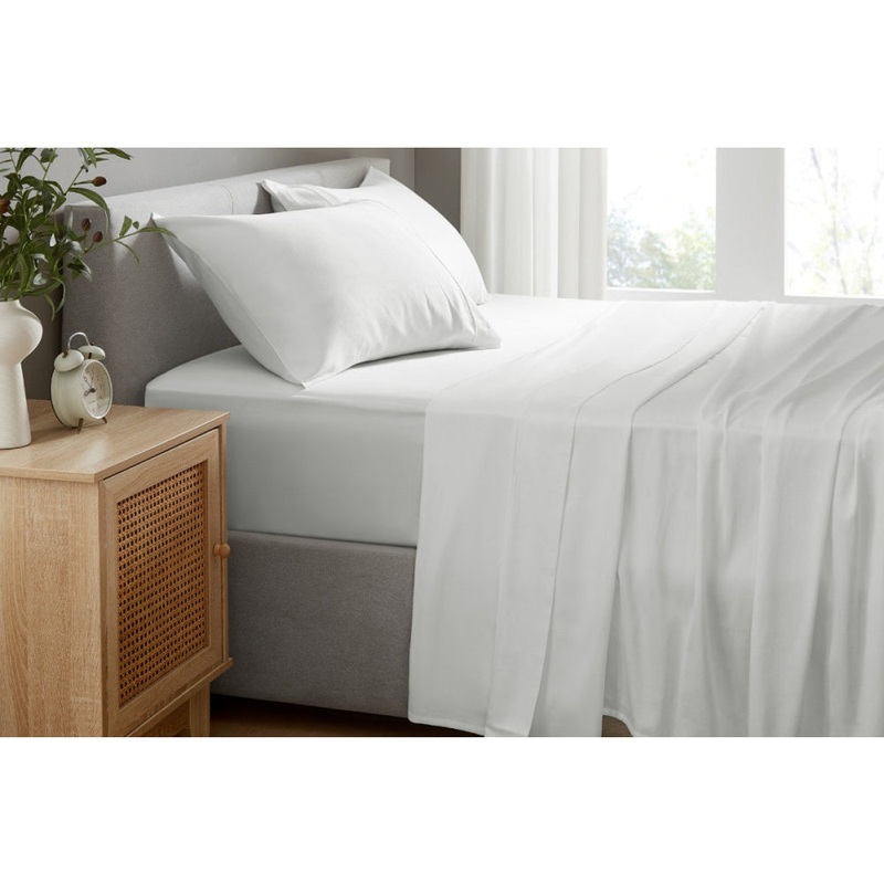 100% Australian Cotton Bed Sheet Set White