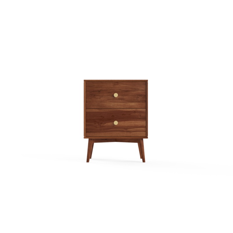 Frank Nightstand Bedside Table Dark Brown