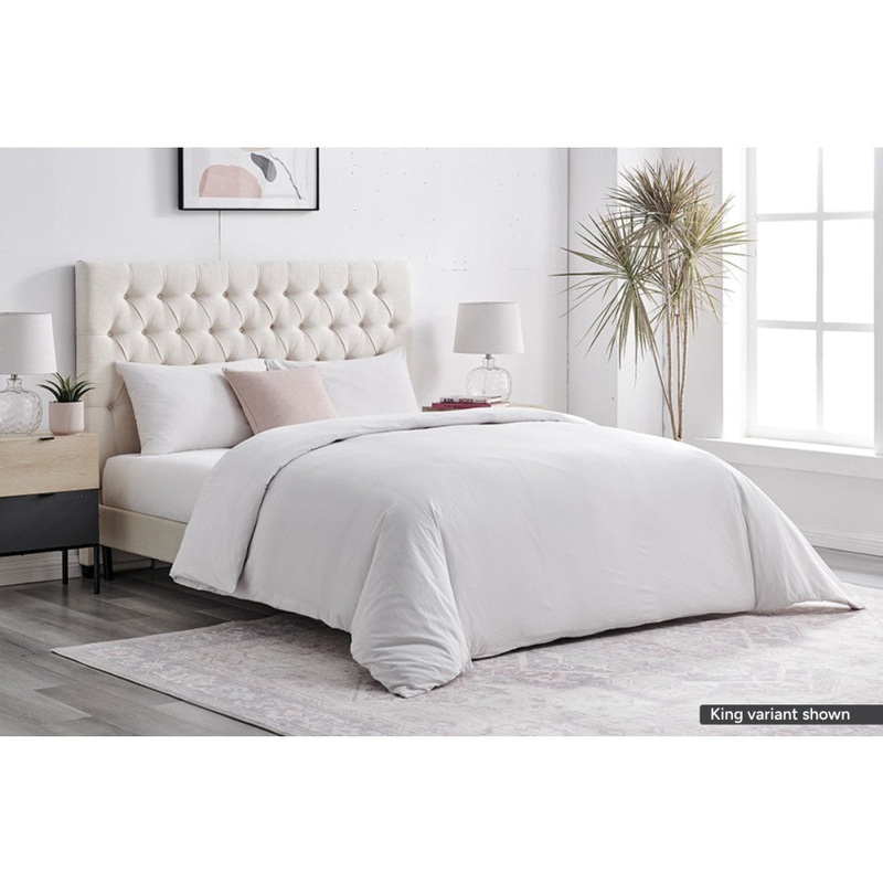 Sydney Stonewash Quilt Cover Set Light Grey
