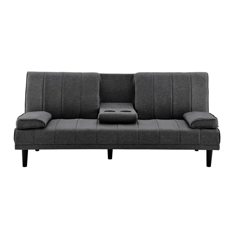 Bonita Pintuck Fabric Sofa Bed Salt & Pepper