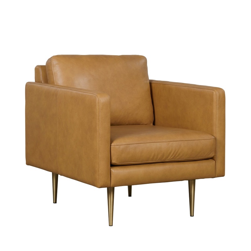 Bronx 1-Seater Leather Sofa Relaxing Accent Lounge Chair Brown