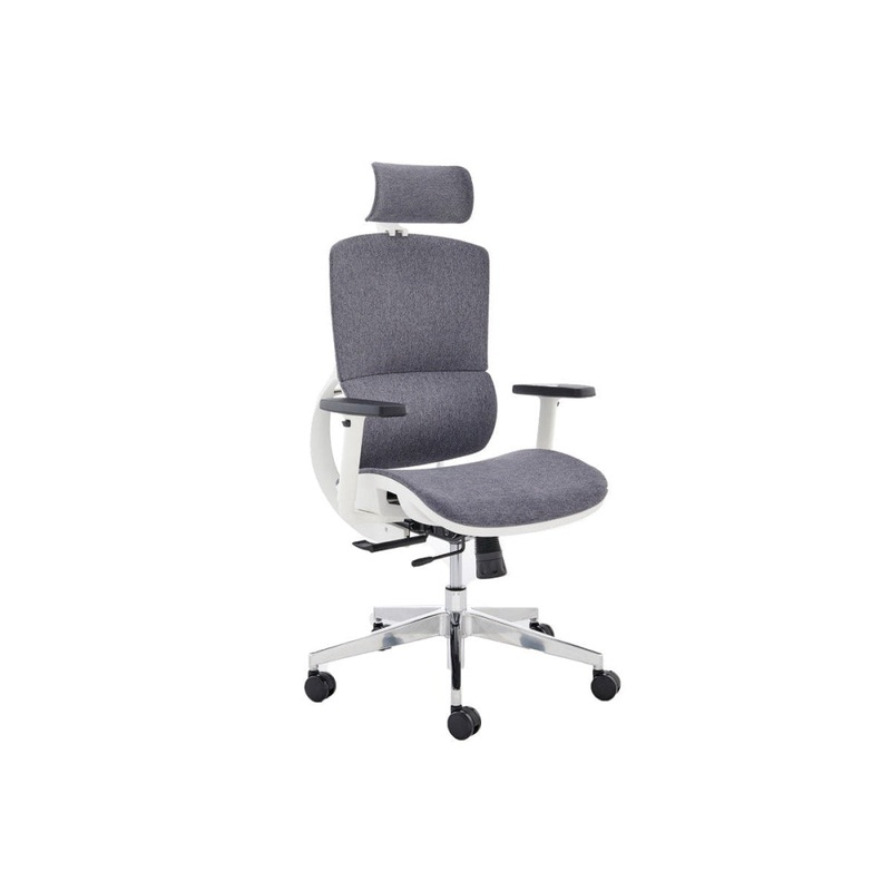 Emerson Mesh Ergonomic Office Computer Chair White Frame Grey