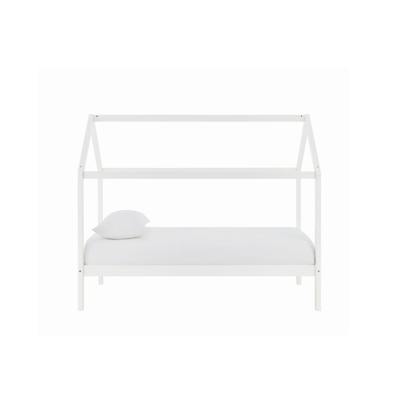 Kids House Wooden Bed Frame White