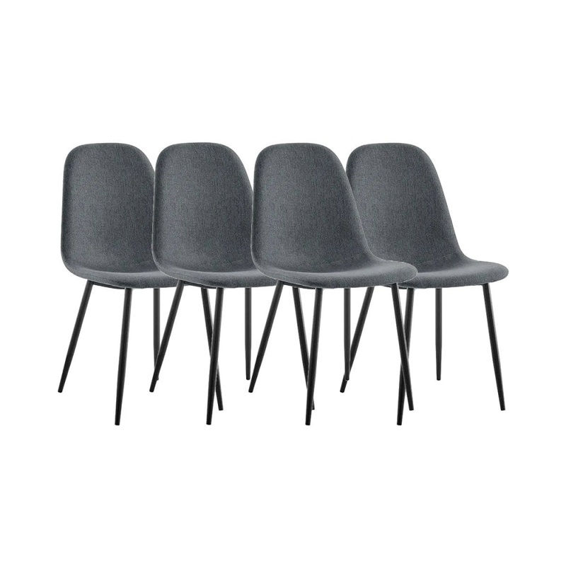 Lucas Set of 4 Fabric Kitchen Dining Side Chairs