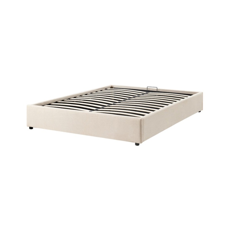 Parker Gas Lift Storage Bed Frame Queen Size Beige
