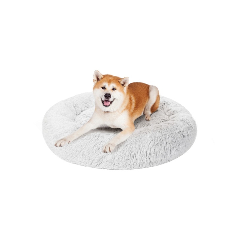 Pawever Pets Round Nest Calming Bed Two Tone Grey