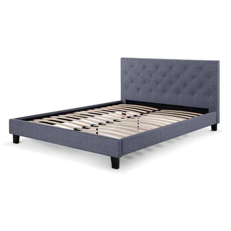 Sorrento French Provincial Fabric Bed Frame  Double Size Grey