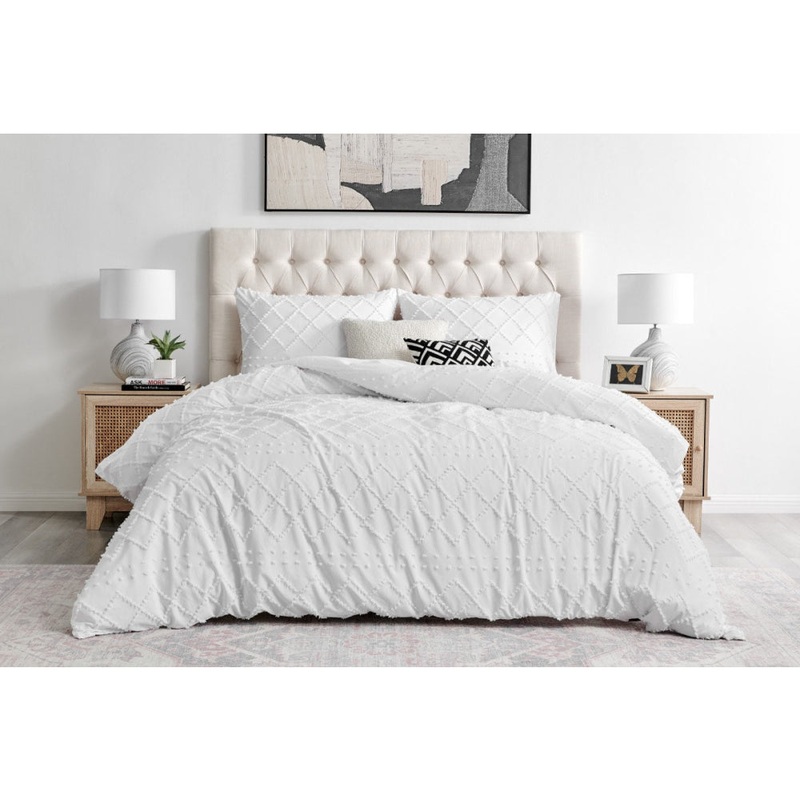 Tilly Tufted Quilt Cover Set White