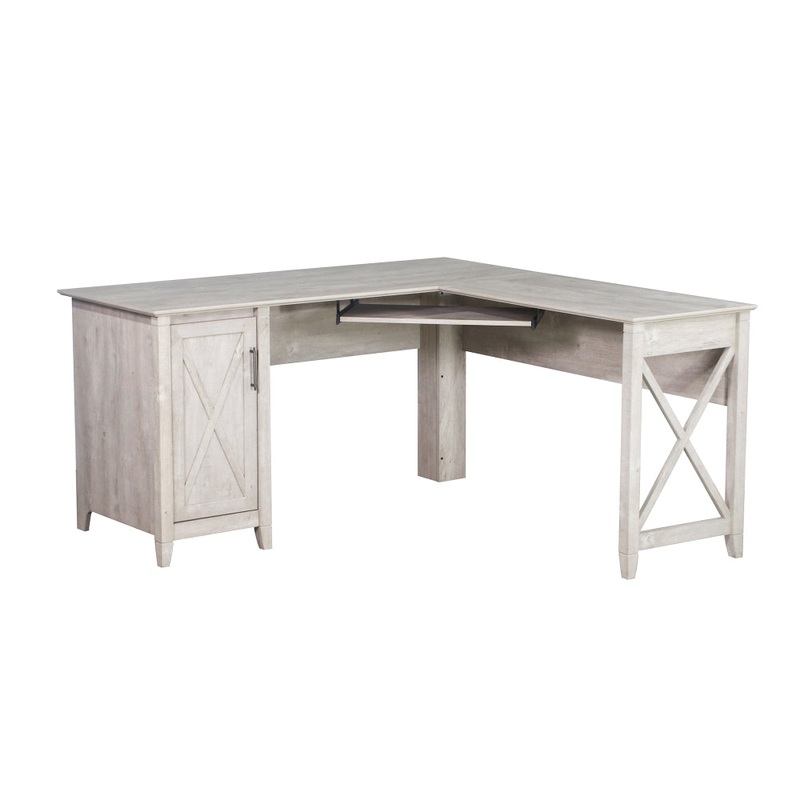 Axel L-shaped Executive Computer Working Home Office Desk Washed Gray