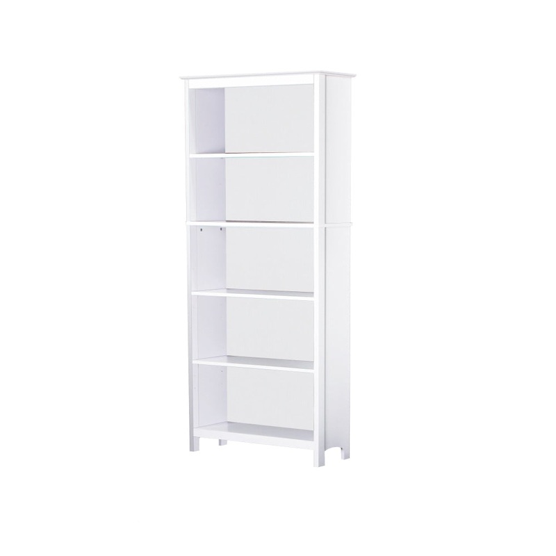 Beanca 5-Tier Bookcase Bookshelf Display Cabinet - Grey Oak & White
