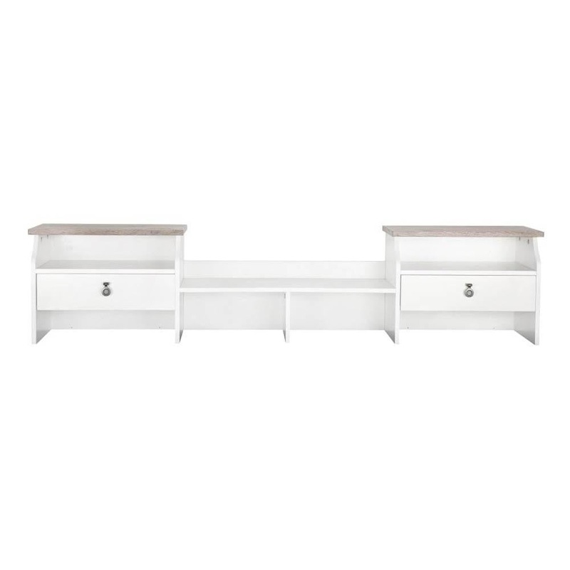Broweville  2 Drawer Desktop Office Organizer - Grey Oak & White
