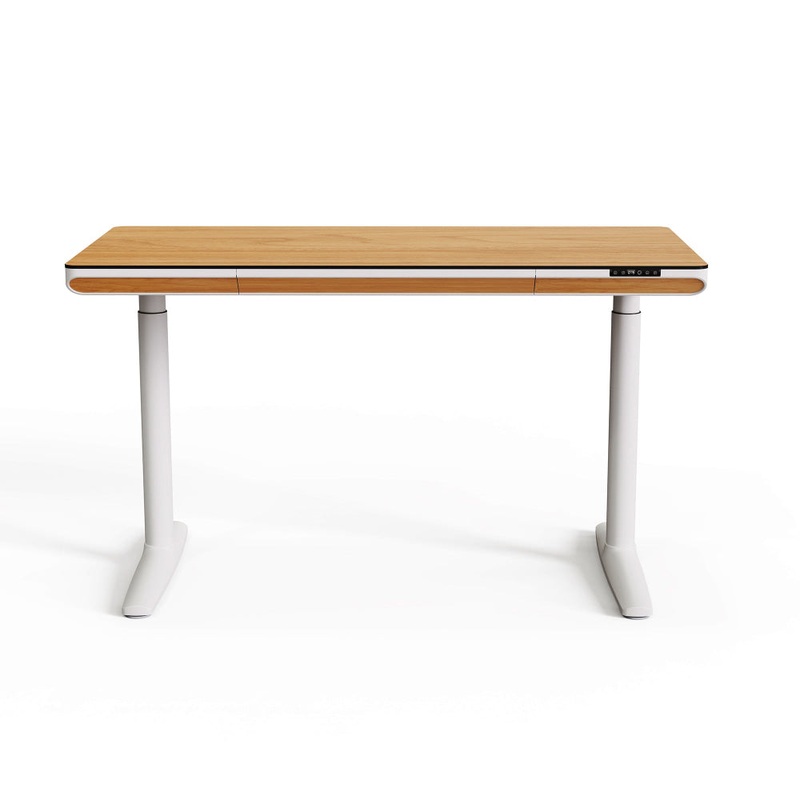 Parco Duo Motor Sit & Stand Comptuer Gaming Working Home Office Desk 140cm Light Walnut