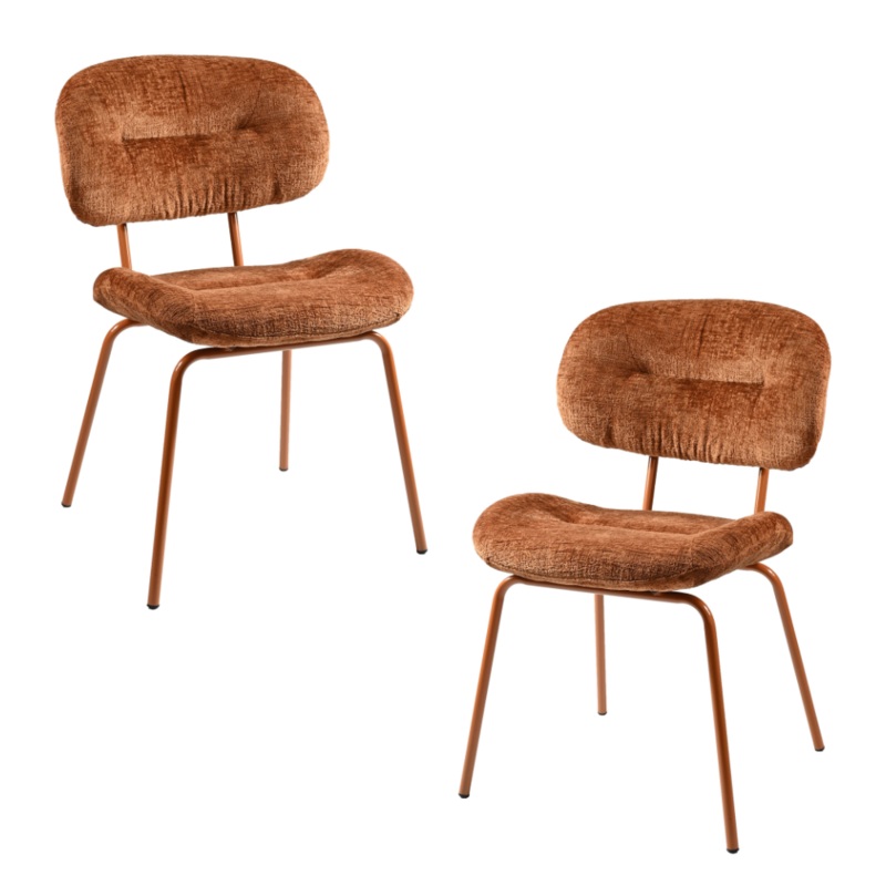 Set Of 2 Jaxon Fabric Kitchen Dining Side Chair Metal Legs Cajan