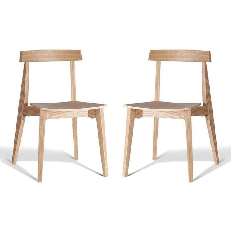 Set of 2 - Masa Ito Oriental Dining Chair - Natural Timber Seat