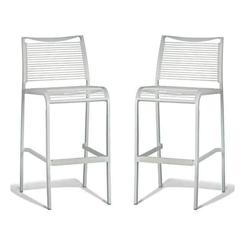 Set of 2 - Wanika Outdoor Bar Stool 75cm - White