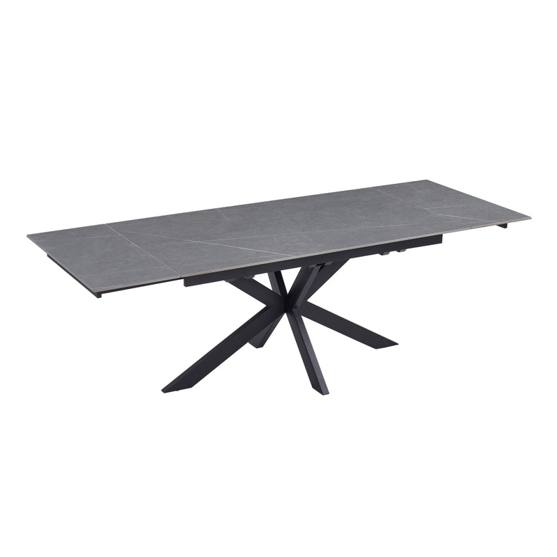 Simeon Rectangular Extension Kitchen Dining Table 160-240cm Bulgarian Grey Ceramic