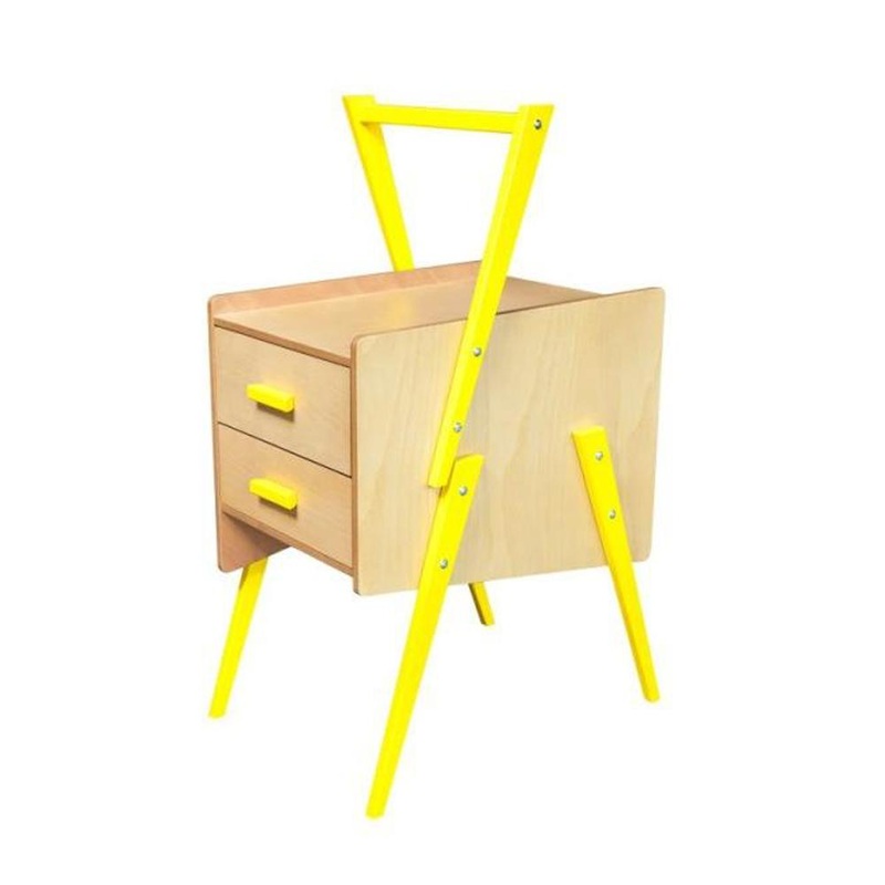 Swing Scandinavian Bedside Nightstand Side End Lamp Table - Yellow