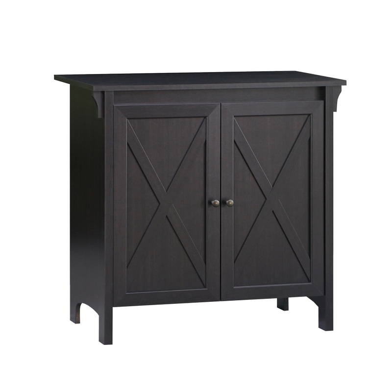 Tyann 2-Door Sideboard Multi-Purpose Low Cupboard Storage Cabinet - Espresso