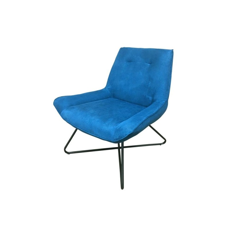 6IXTY Swing Modern Scandinavian Accent Lounge Chair - Blue