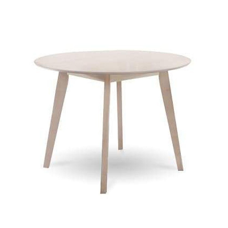 Ingrid Round Wood Dining Table - White Wash