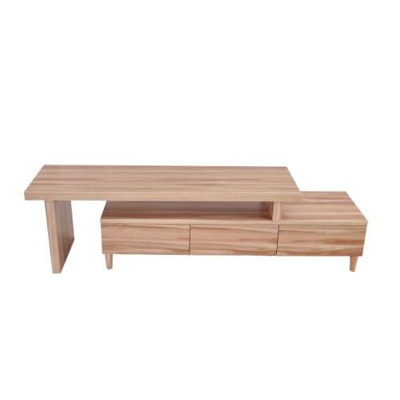 Ulrica Extendable TV Stand Cabinet Entertainment Unit - Naked Cypress