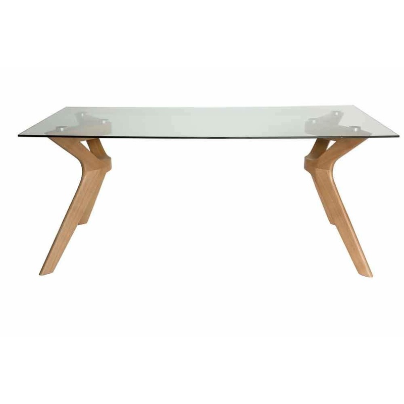 Cox Rectangular Glass Dining Table - 180cm - Natural