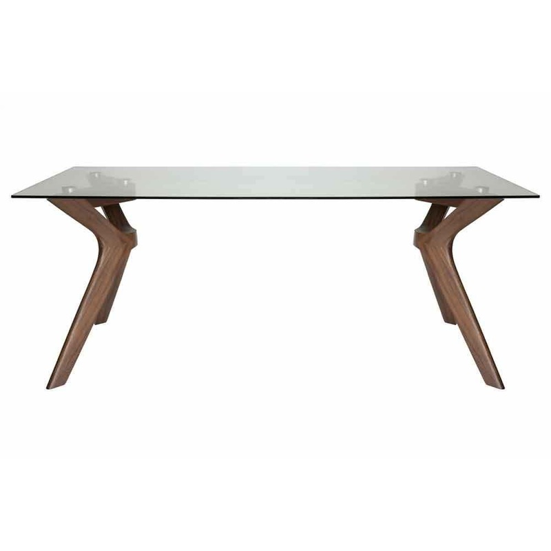 Cox Rectangular Glass Dining Table - 180cm - Walnut