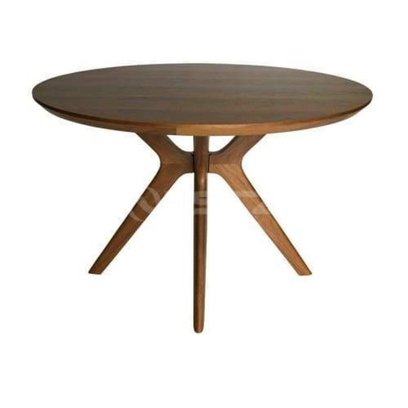 Lyn Round Wood Dining Table - 120cm - Walnut