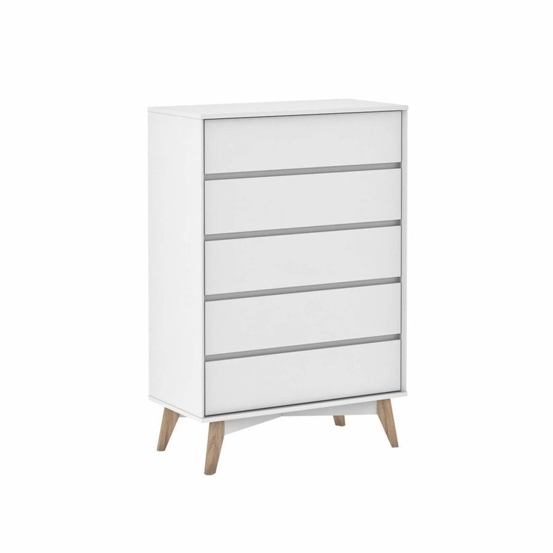 Marissa Chest Of 5-Drawers Tallboy - White