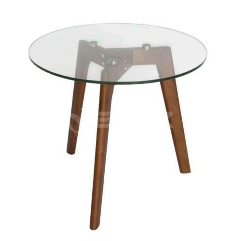 Stad Round Side Table - Walnut