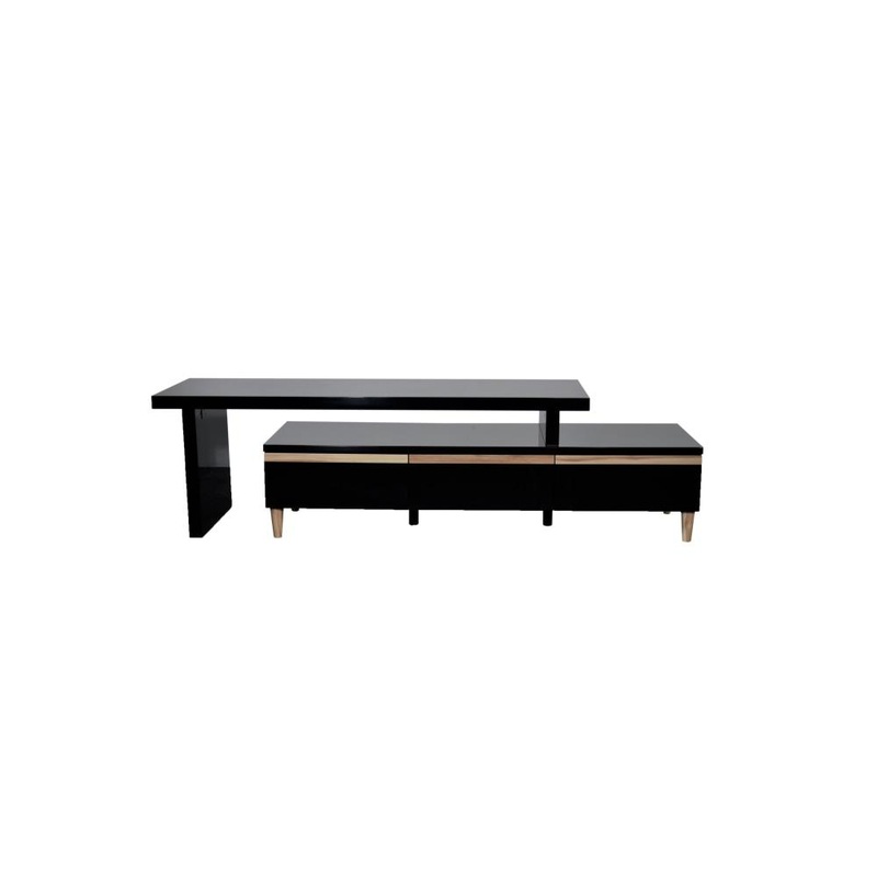 Rachael Extendable TV Stand Cabinet Entertainment Unit - Black