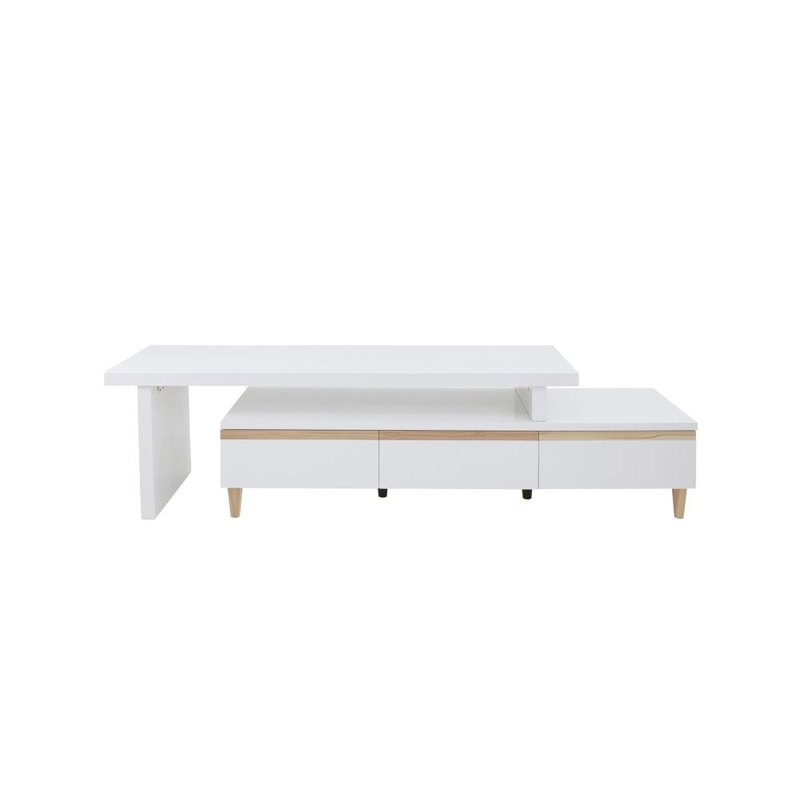Sabrina Extendable TV Stand Cabinet Entertainment Unit - White