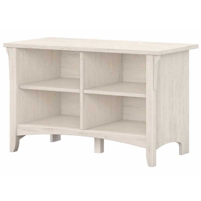 Salinas Shoe Bench Cabinet Storage - Antique White