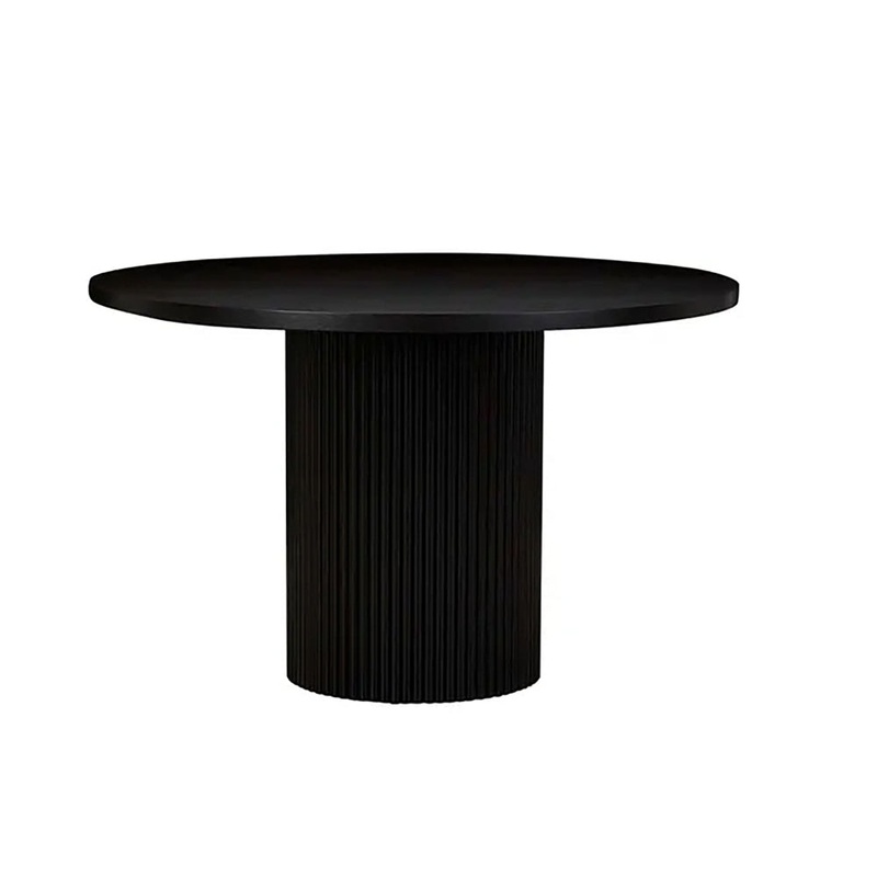 Sona Round Wooden Kitchen Dining Table 120cm Black