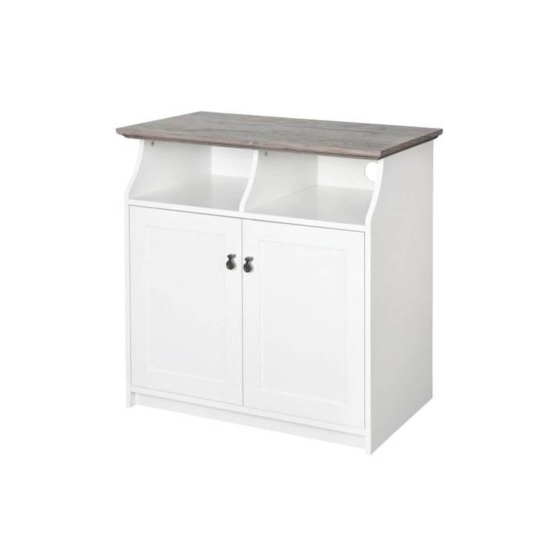 Broweville  2 Door Storage Cabinet - Grey Oak & White
