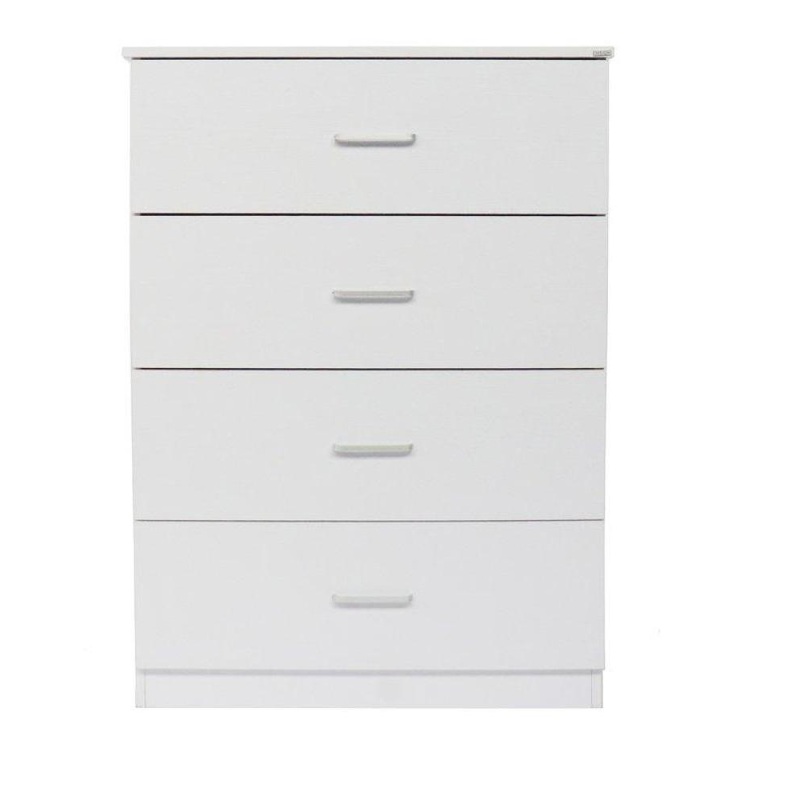 Modern 4-Drawer Chest Tallboy Storage Cabinet - White