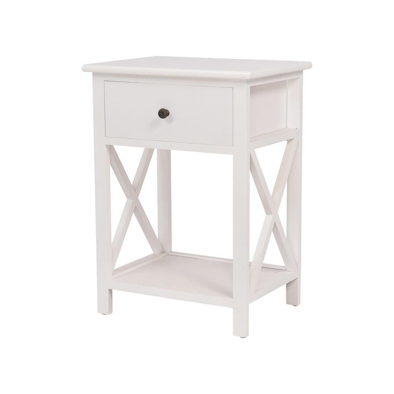 Bedside Nightstand End Lamp Side Wood Table With Drawer White