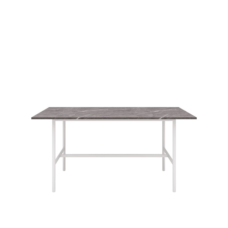 Gemma Rectangular Marble Effect Dining Table 160cm - White