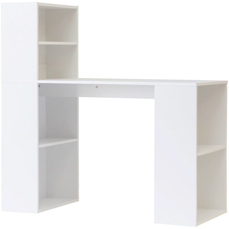 Hugo Study Writing Computer Office Desk Table W/ Storage - White