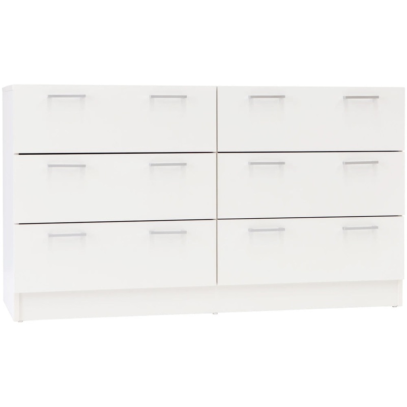 Lorenzo Chest of 6-Drawer Lowboy Sideboard Storage Cabinet - White