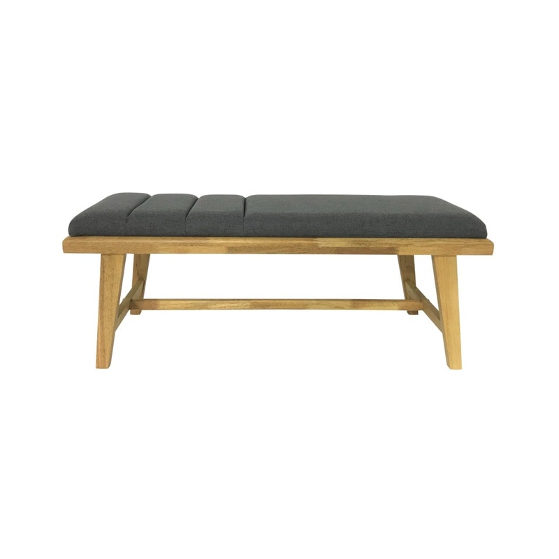 Malmo Scandinavian Fabric Dining Bench Wooden Frame - Grey