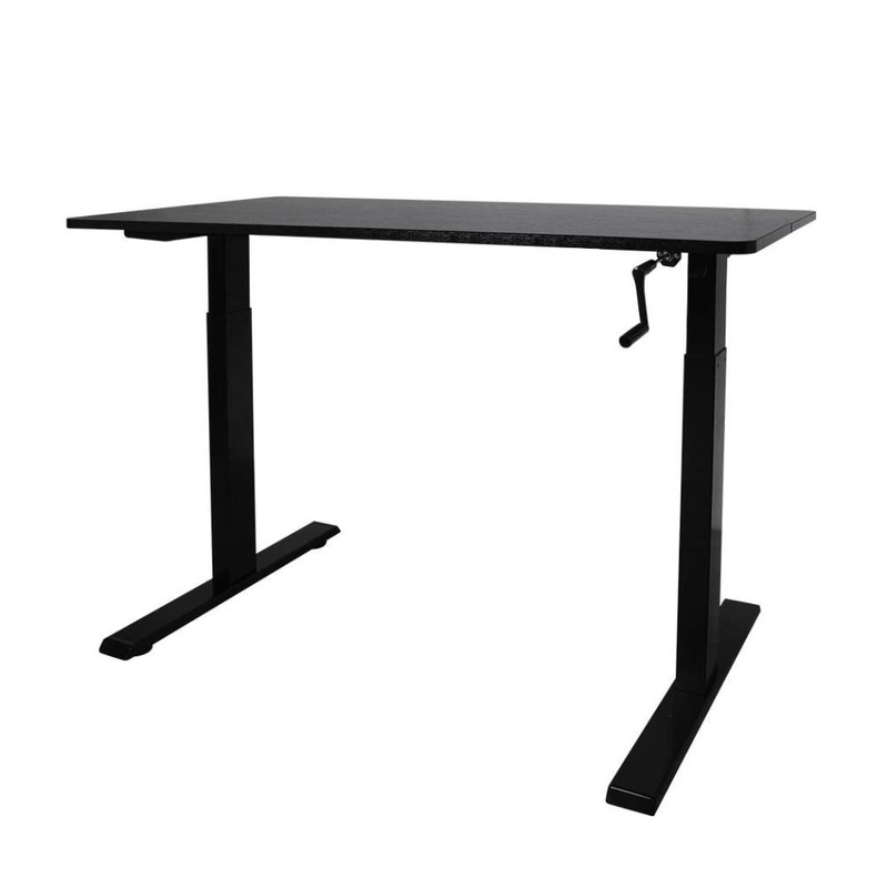 Height Adjustable Desk Office Furniture Manual Sit Stand Table Riser Home Study Black