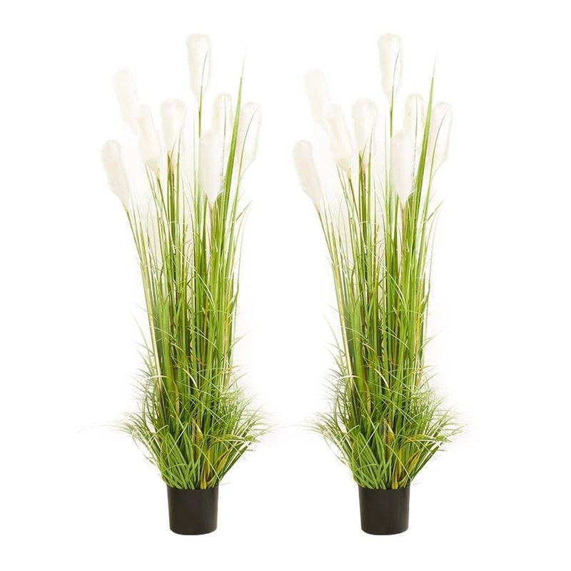 2X 120cm Green Artificial Indoor Potted Reed Grass Tree Fake Plant Simulation Decorative