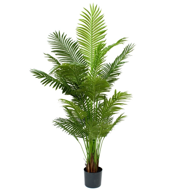 Bright Green Areca Palm Tree Artificial Fake Plant Decorative 183cm In Pot - Green