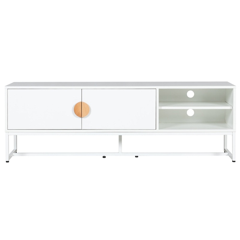Havana Modern Coastal TV Stand Entertainment Unit Storage Cabinet - White