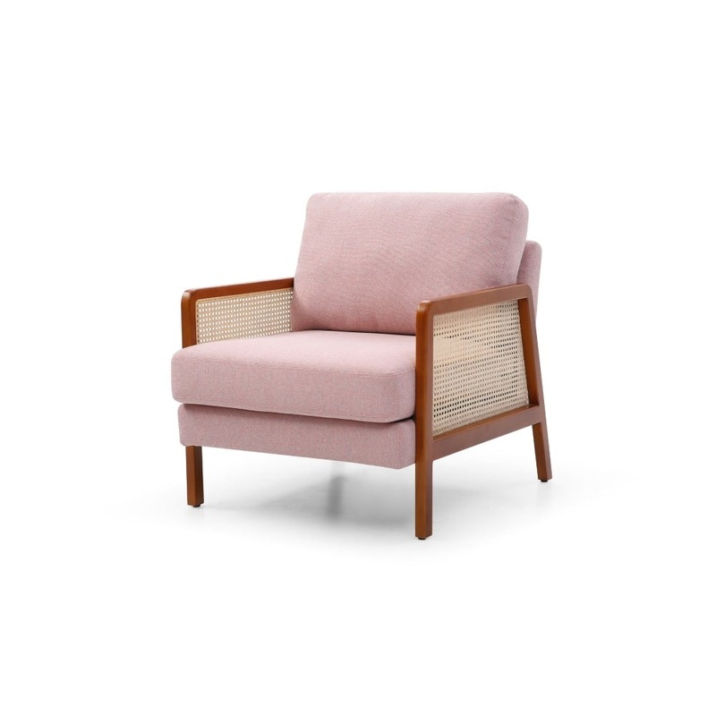 Modern Designer Scandinavian Accent Lounge Arm Chair - Pink