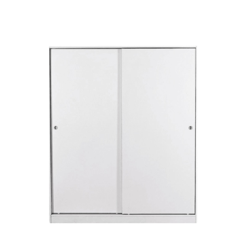 Multi-Purpose Built-In Modular Sliding Door Wardrobe Closet Clothes Storage - White