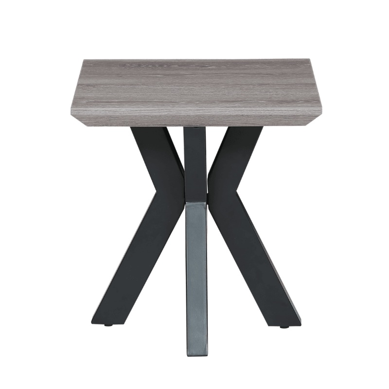 Lexy Square Wodoen Nightstand End Lamp Side Table - Grey Oak