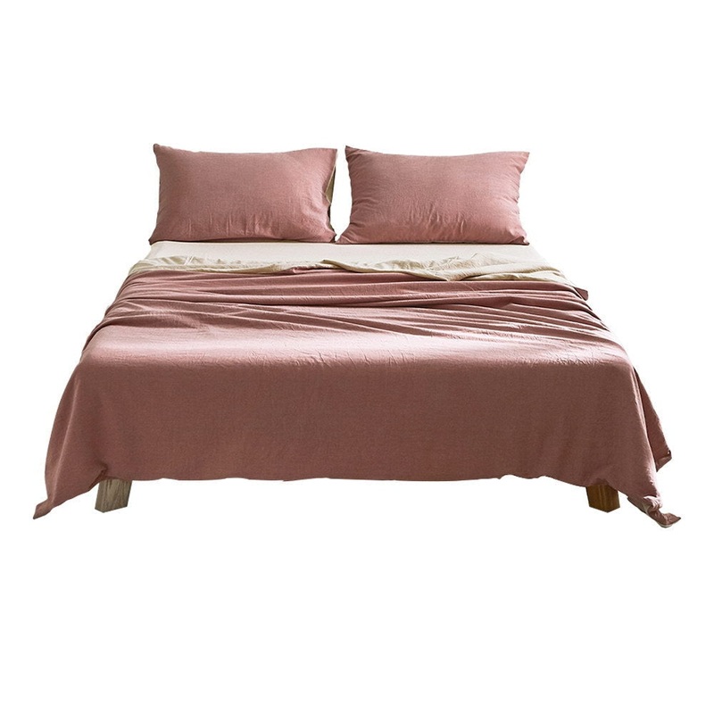 Sheet Set Cotton Sheets Double Vanilla Rhubarb
