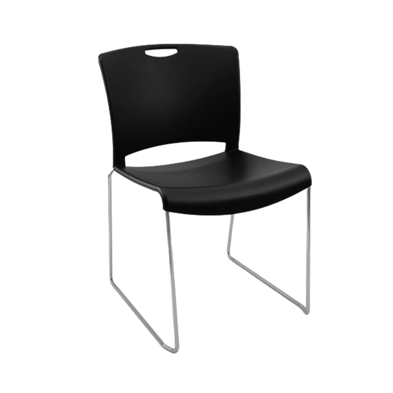 STARLIGHT Jet Black AFRDI Stacking Visitor School Cafe Chair